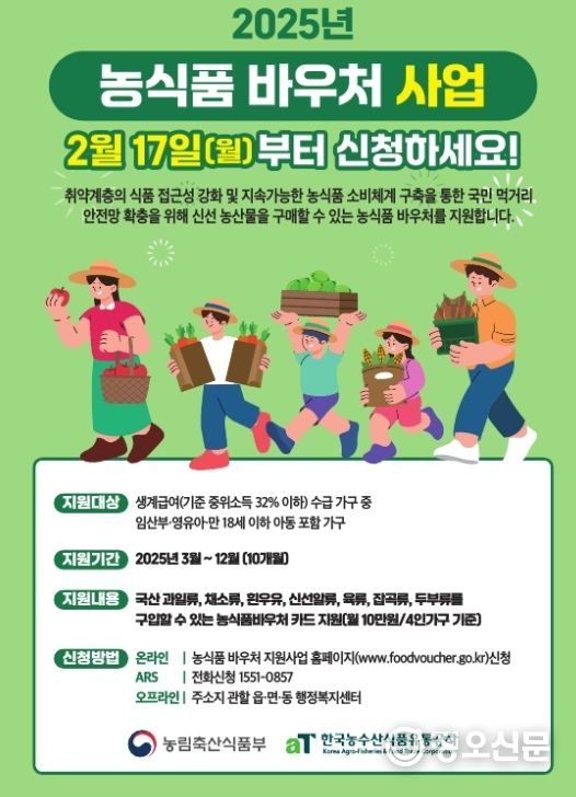 2025년 농식품 바우처 사업 홍보 포스터