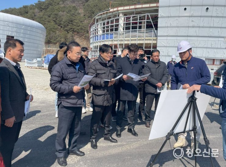종합 스포츠타운 조성 위해 강원 양구군 건설 현장 찾아