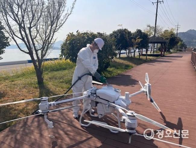남해군보건소, 드론 활용 항공 방역 본격 확대 실시