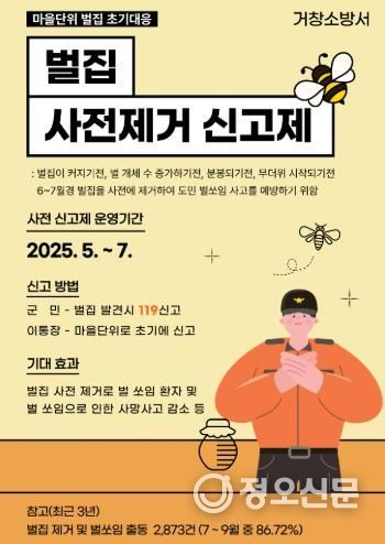 거창소방서, ‘벌집 사전 제거 신고제’ 운영