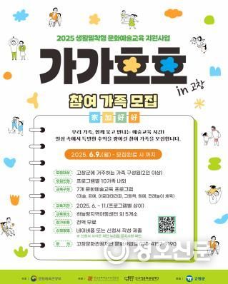 고창문화관광재단, 가족 대상 문화예술교육 ‘가가호호’ 참여자 모집