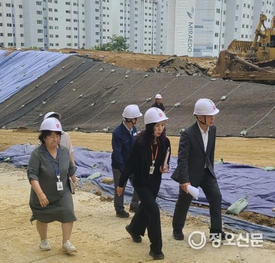 조일교 아산시 부시장, 용화체육공원 조성 현장 안전 점검